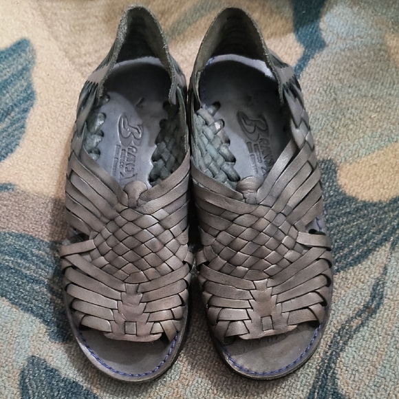Brand X Shoes - Brank X Braided Leather Sandals - Blue/Gray, New Without Tags